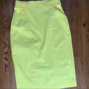 New York and company yellow pencil skirt